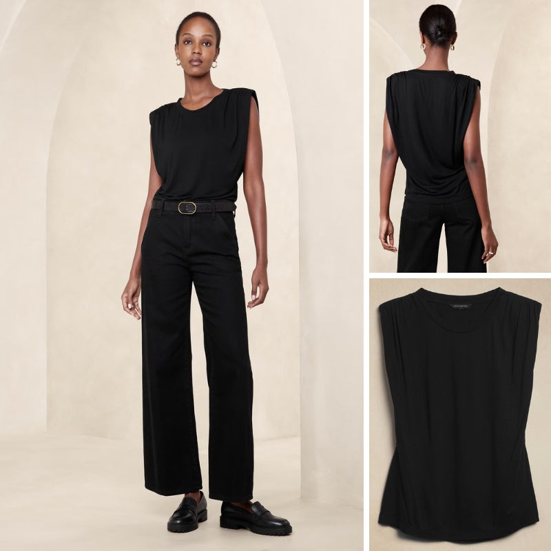 Atasan Koas Wanita Tanpa Lengan (BREP88 SHOULDER PAD TOP)