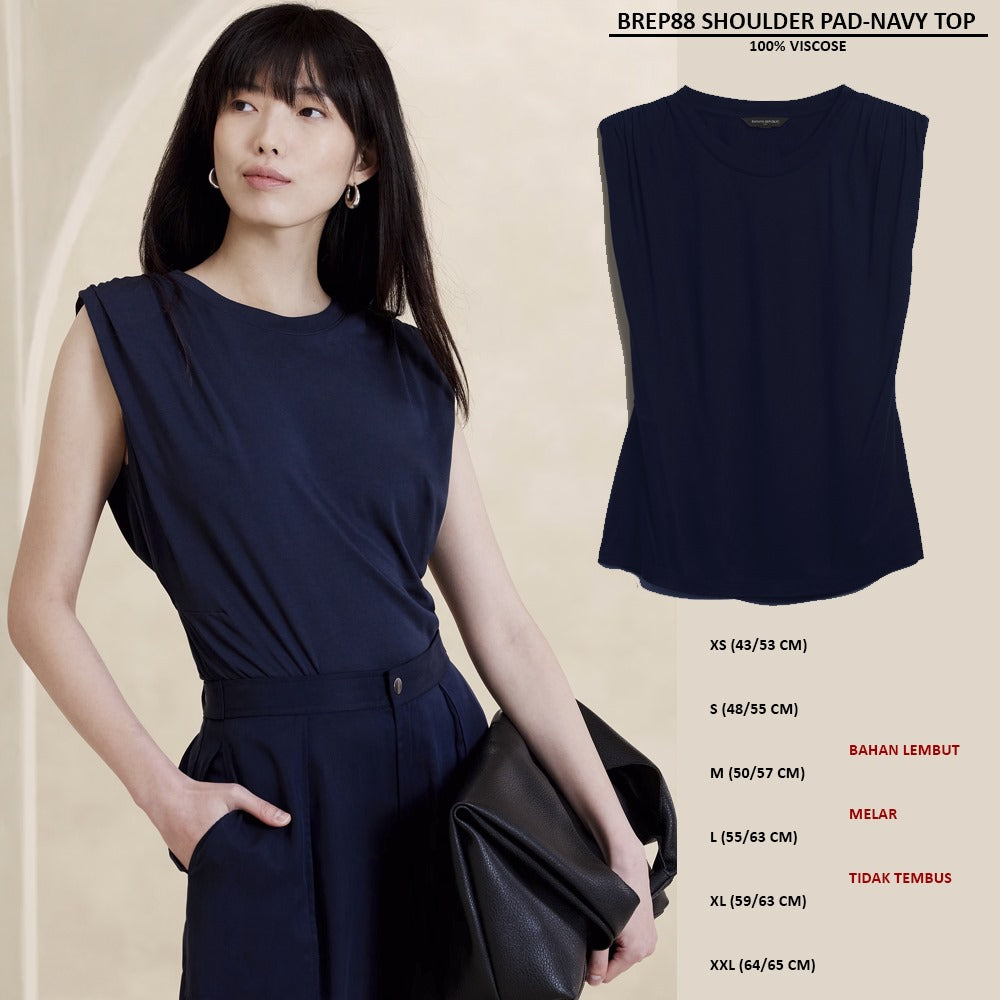 Atasan Koas Wanita Tanpa Lengan (BREP88 SHOULDER PAD TOP)