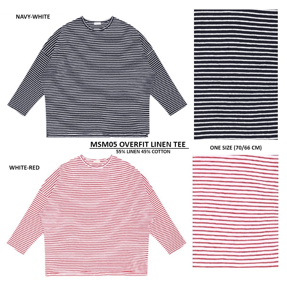 Atasan Kaos Wanita Oversized Lengan Panjang (MCM05 OVERFIT LINEN TEE)