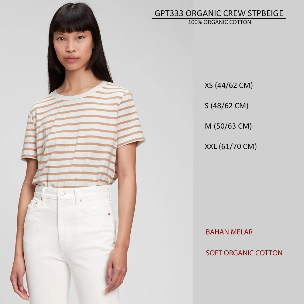 Atasan Kaos Wanita Lengan Pendek (GPT333 ORGANIC CREW TEE)--
