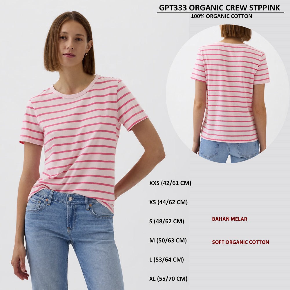 Atasan Kaos Wanita Lengan Pendek (GPT333 ORGANIC CREW TEE)--