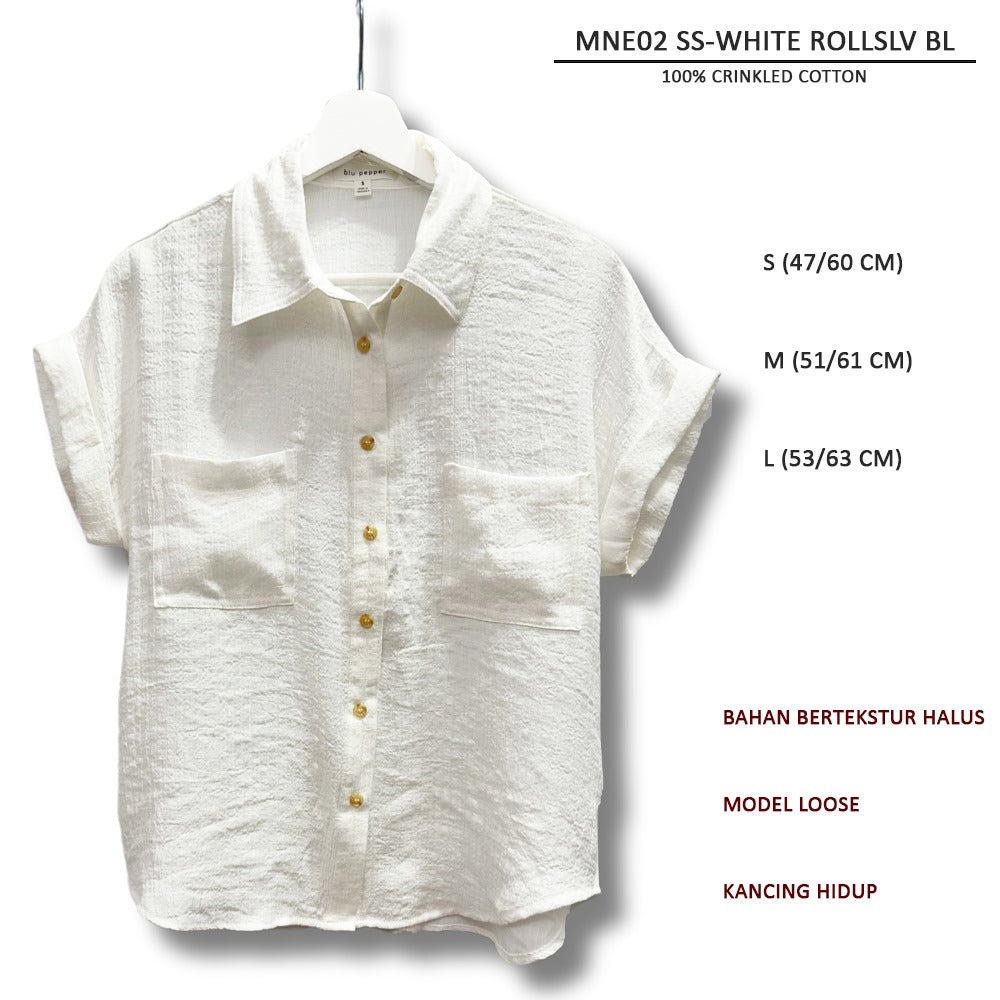 Atasan Blouse Wanita Lengan Pendek (MNE02 SS ROLLSLV BL)