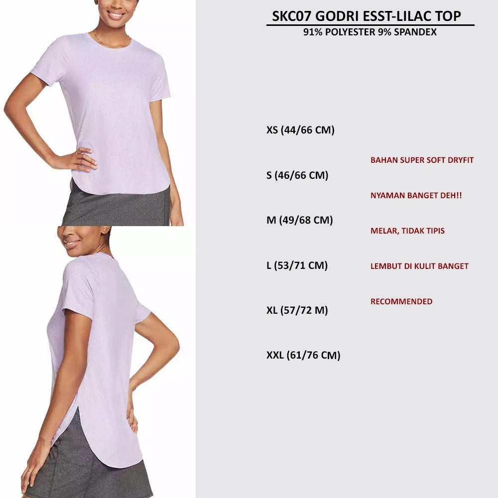 Atasan Kaos Olahraga Wanita Lengan Pendek (SKC07 GODRI ESST TOP)