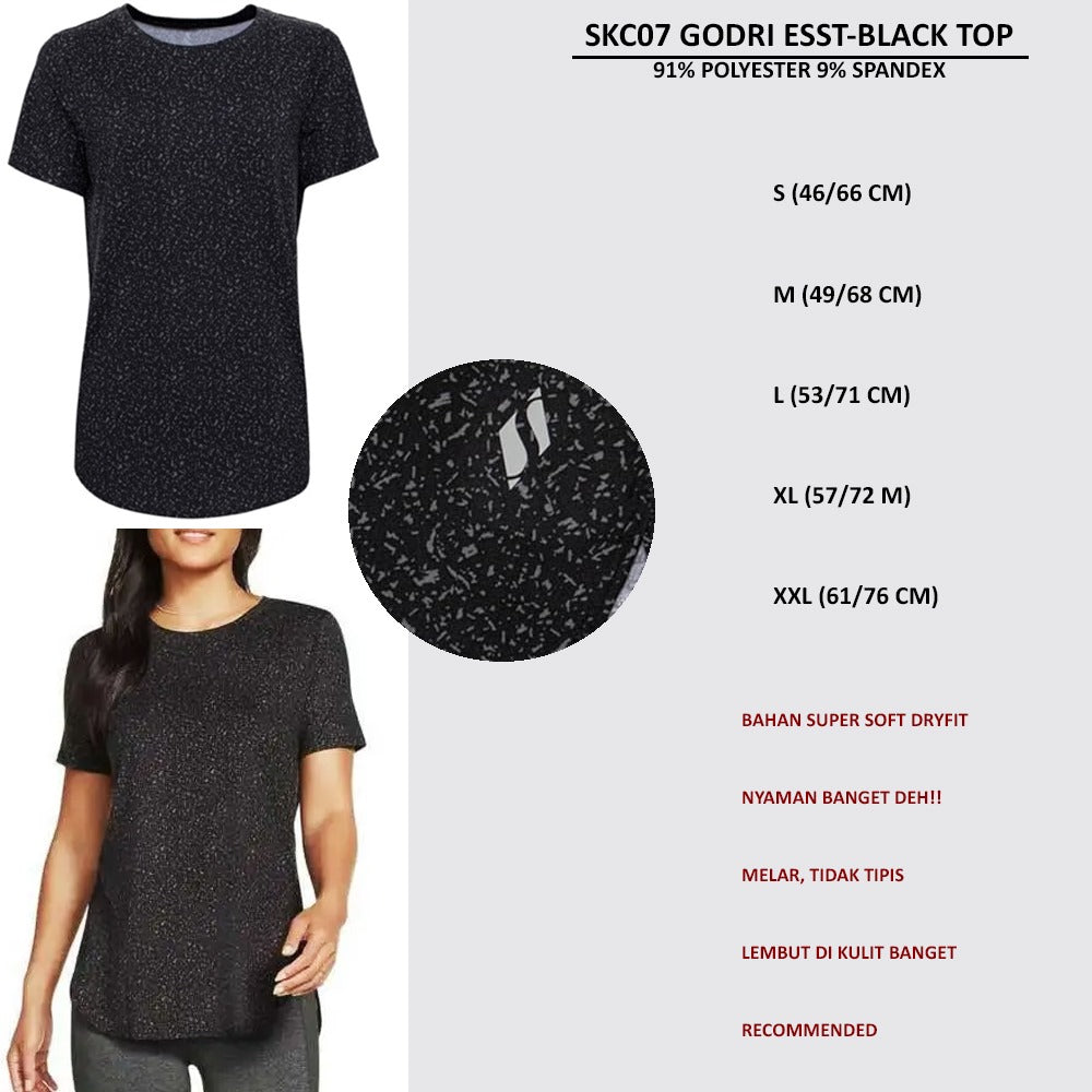 Atasan Kaos Olahraga Wanita Lengan Pendek (SKC07 GODRI ESST TOP)