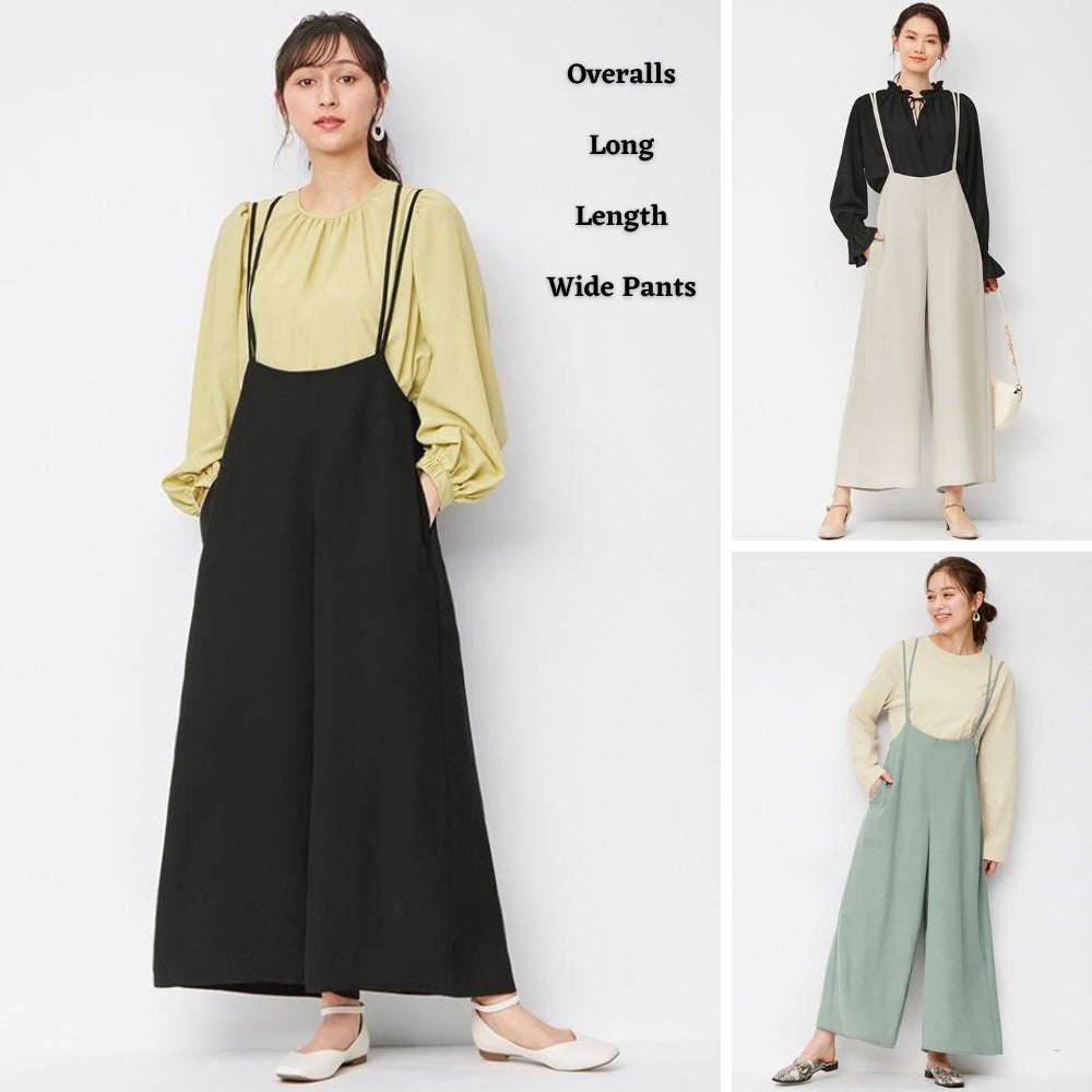 Celana Panjang Terusan Wanita (UNQ392 OVERALL WIDE PANTS)
