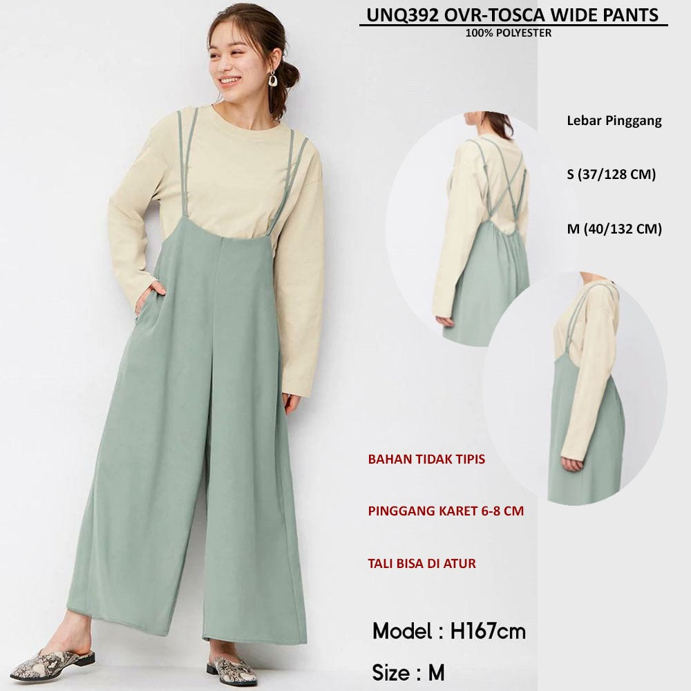 Celana Panjang Terusan Wanita (UNQ392 OVERALL WIDE PANTS)