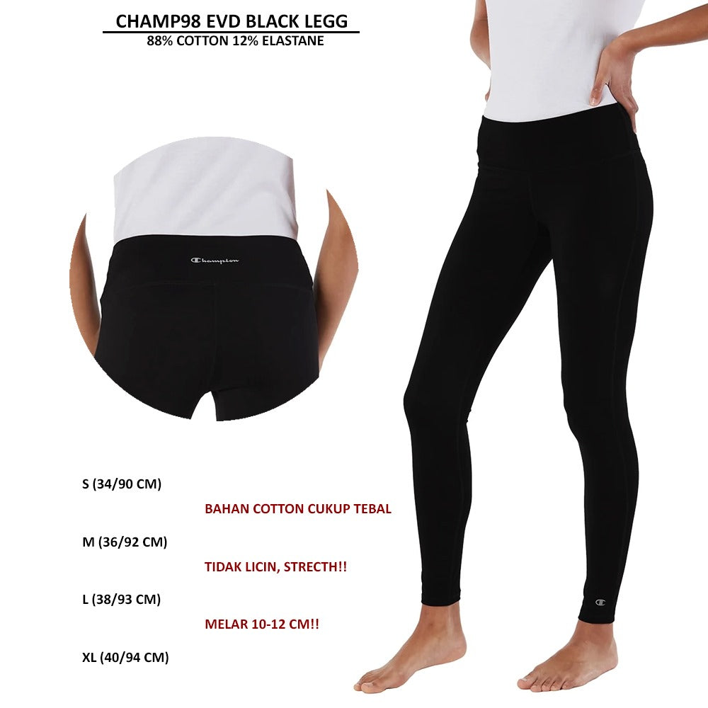 Celana Panjang Legging Wanita (CHAMP98 EVD BLACK LEG)