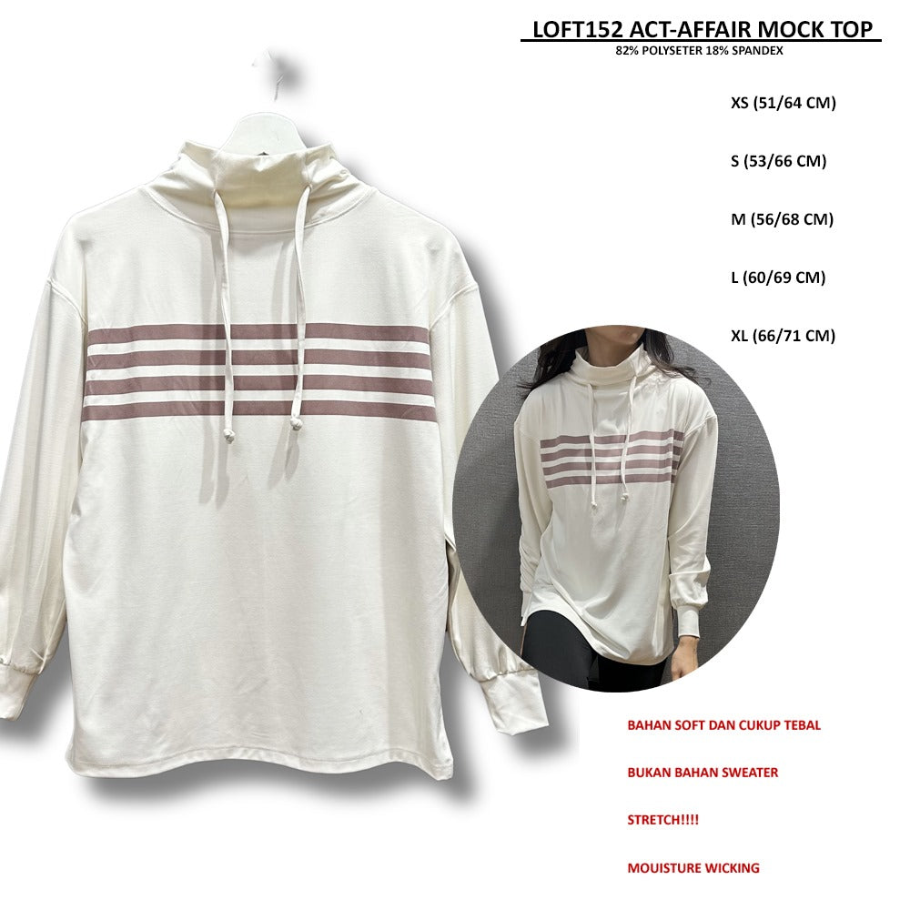 Atasan Wanita Kerah Tinggi Lengan Panjang (LOFT152 ACT MOCK TOP)