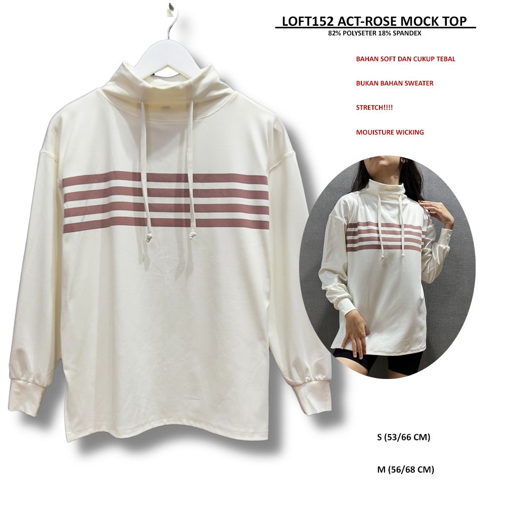 Atasan Wanita Kerah Tinggi Lengan Panjang (LOFT152 ACT MOCK TOP)