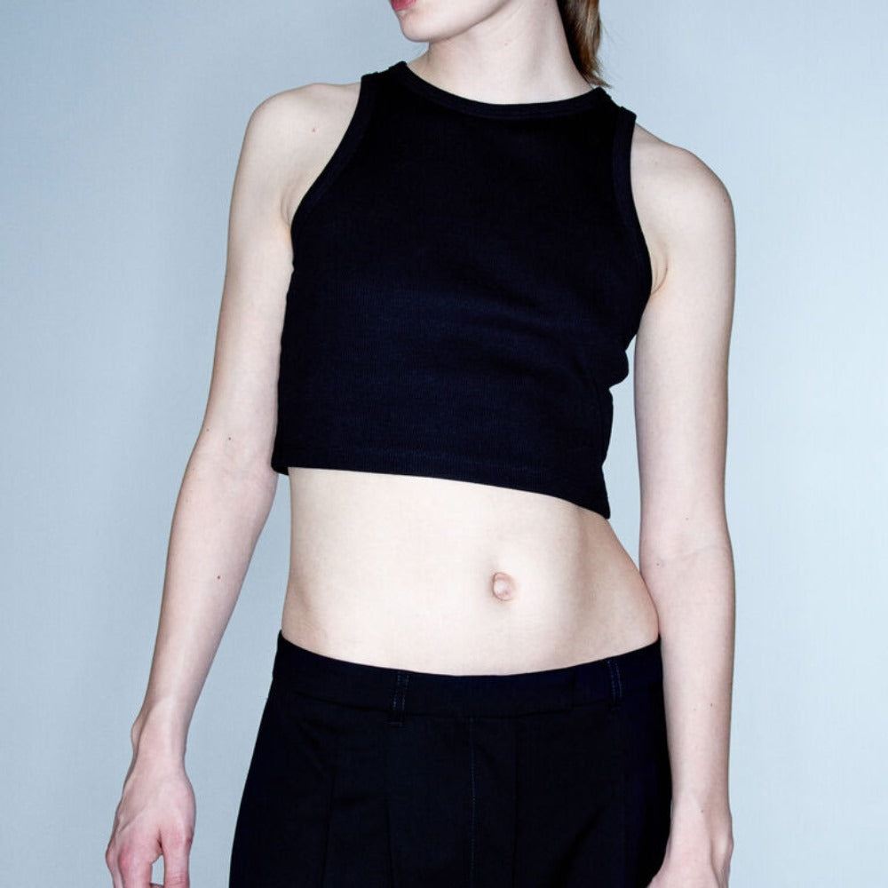 Atasan Crop Wanita Tanpa Lengan (HMT541 RIB CROPPED)