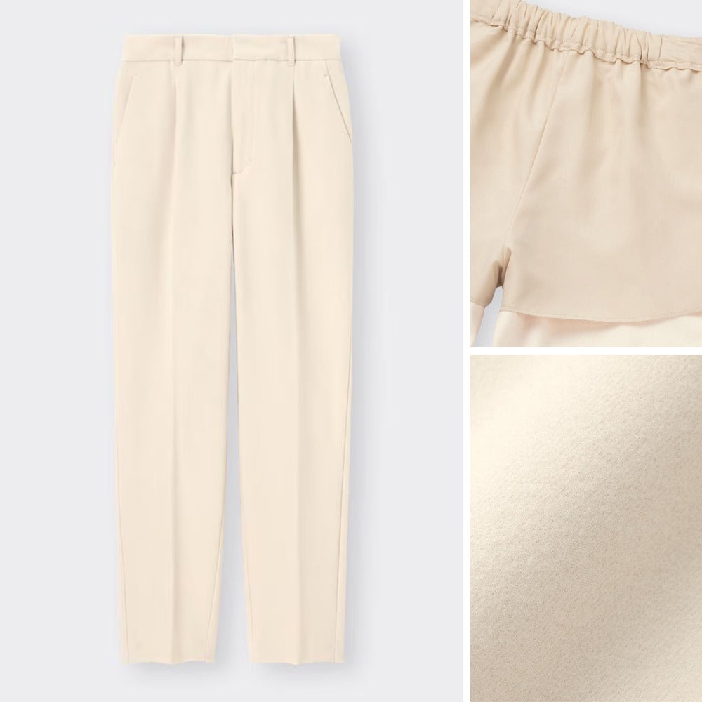 Celana Panjang Wanita Tapered (UNQ377 BRUSHED-IVORY PANTS)