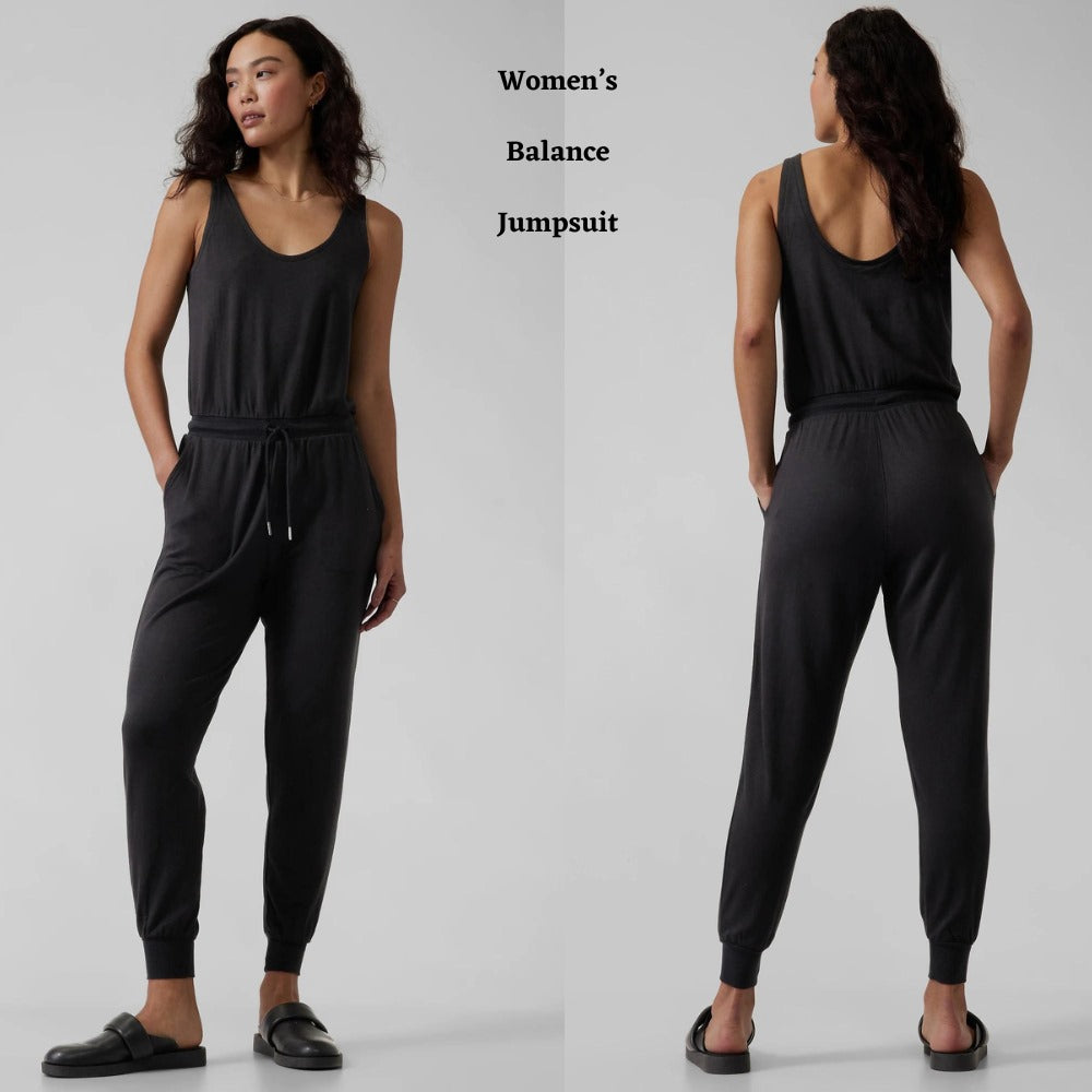 Jumpsuit Wanita Tanpa Lengan Frency Terry (ATHL23 BALANCE BLACK JUMP)