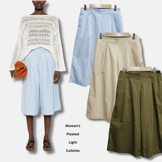 Celana Kulot Wanita Soft Cotton Highwaist (UNQ409 PLEATED CULLOTE)