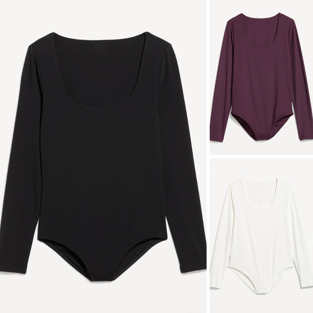 Atasan Bodysuit Wanita Lengan Panjang (ODN611 SCULP BODYSUIT)