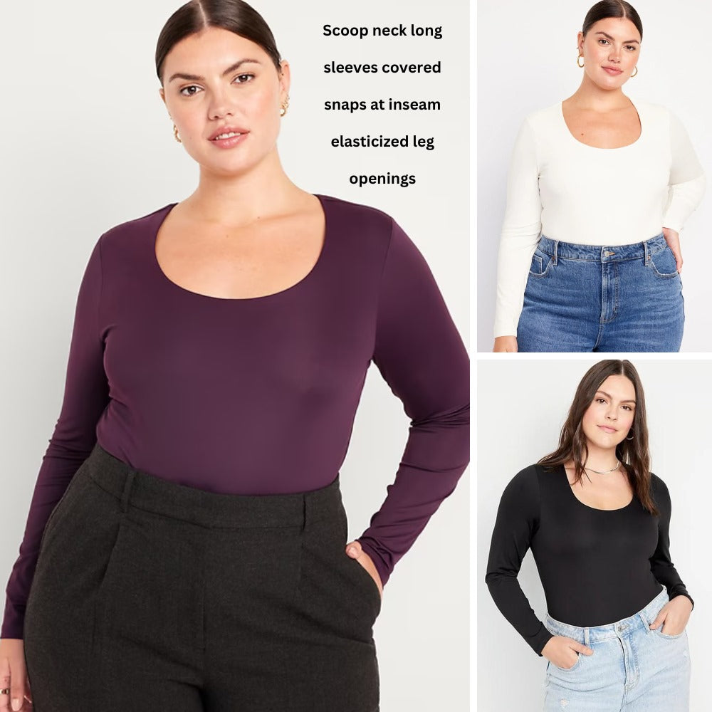 Atasan Bodysuit Wanita Lengan Panjang (ODN611 SCULP BODYSUIT)