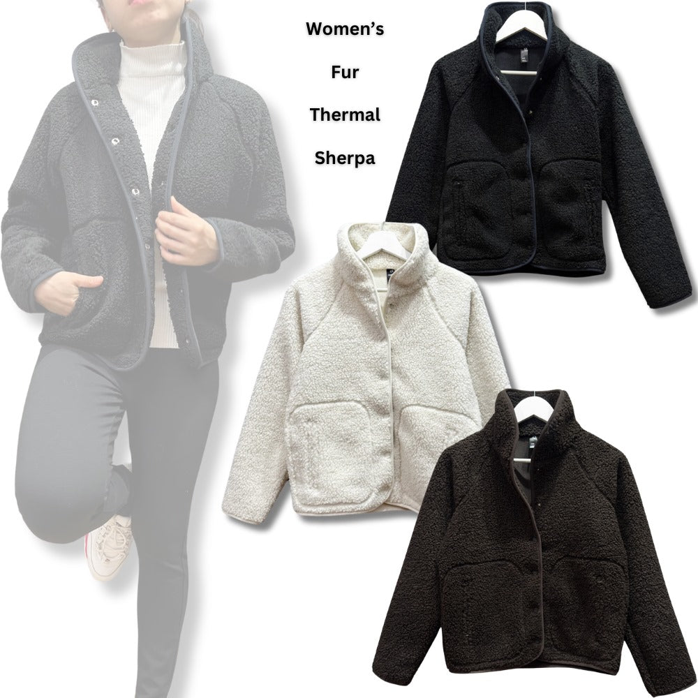 Jacket Wanita Musim Dingin Lengan Panjang (GPJ389 FURTHERMAL SHERPA)