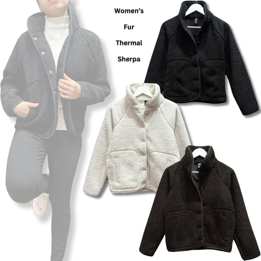 Jacket Wanita Musim Dingin Lengan Panjang (GPJ389 FURTHERMAL SHERPA)