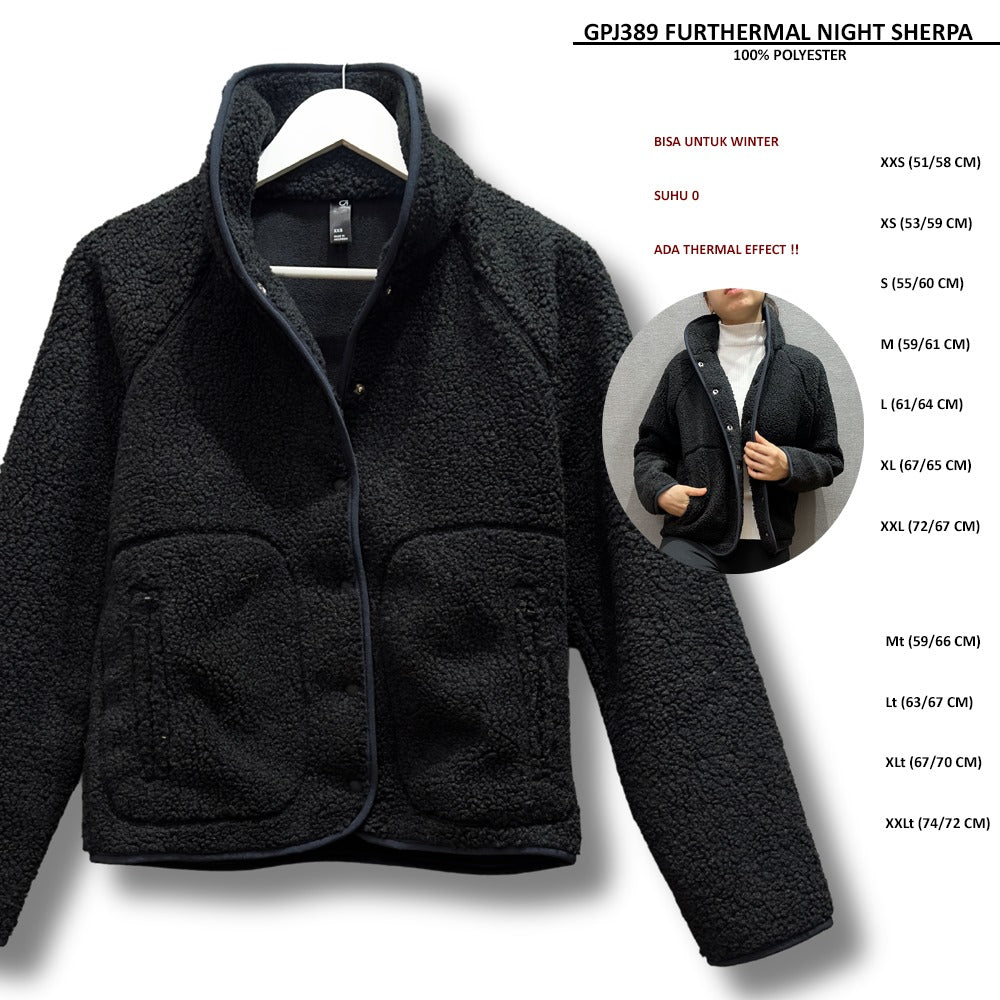 Jacket Wanita Musim Dingin Lengan Panjang (GPJ389 FURTHERMAL SHERPA)