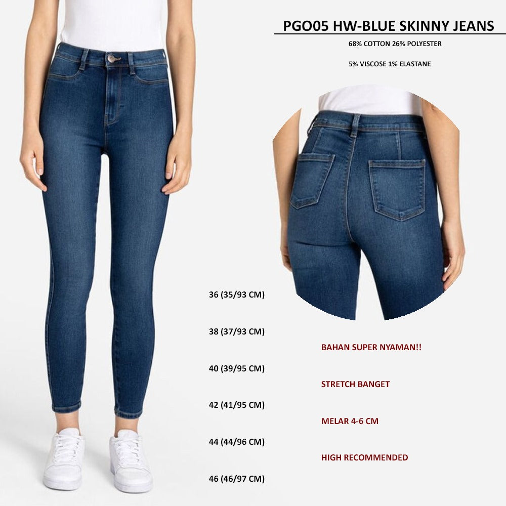 Celana Skinny Jeans Wanita Stretch Highwaist (PGO05 HW SKINNY JEANS)
