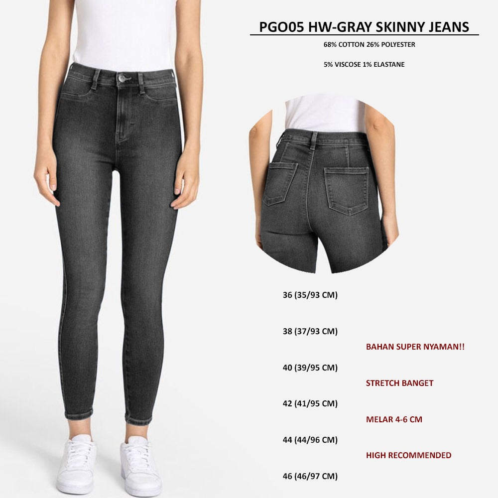 Celana Skinny Jeans Wanita Stretch Highwaist (PGO05 HW SKINNY JEANS)