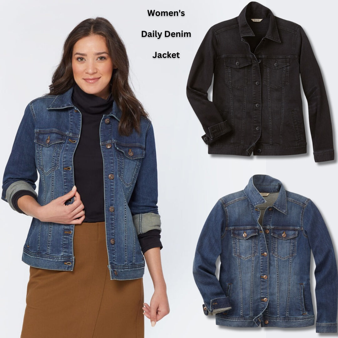 Jacket Denim Wanita Lengan Panjang (DLT02 DAILY CLASSIC JACKET)