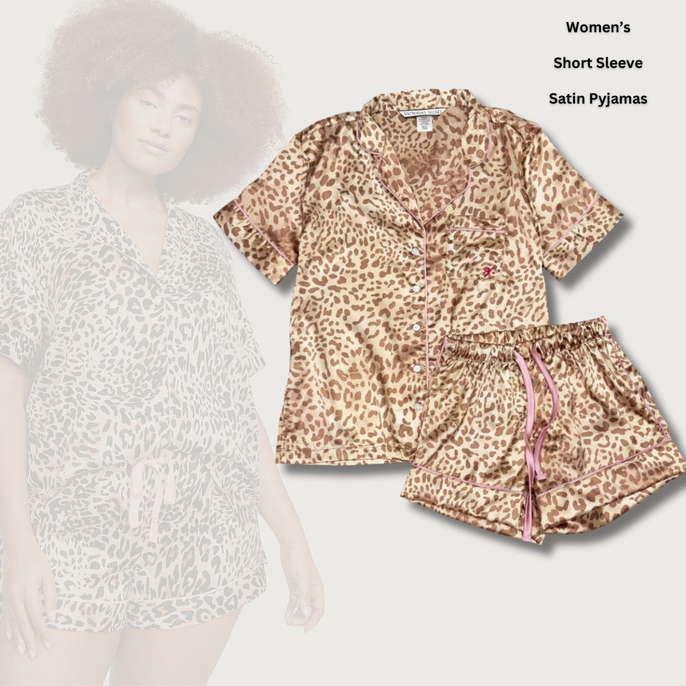 Set Piyama Wanita Lengan Pendek Soft Silk (VS18 SILK LEO-SET SHORT)