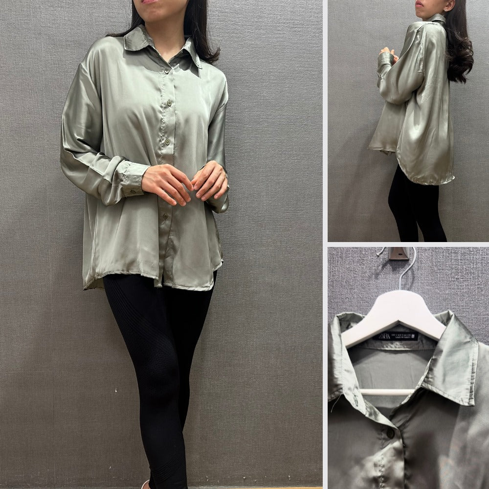 Atasan Blouse Wanita Lengan Panjang (ZR53 SILK SAGE BLOUSE)