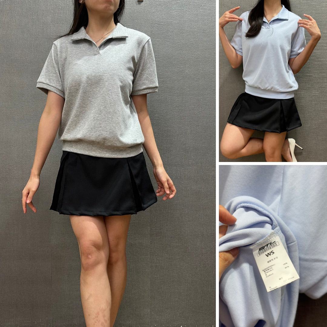 Atasan Kaos Wanita Kerah Loose (STL62 COLLAR SHORT TOP)