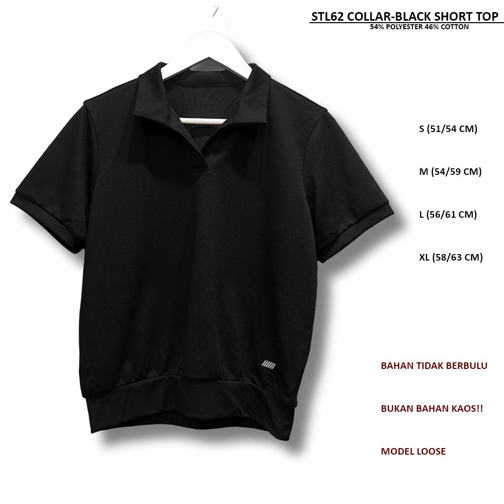 Atasan Kaos Wanita Kerah Loose (STL62 COLLAR SHORT TOP)