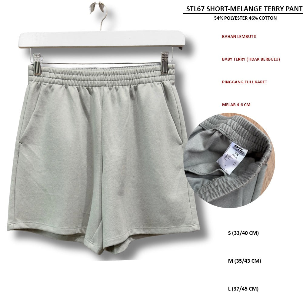 Celana Pendek Santai Wanita Bahan Terry (STL67 SHORT TERRY PANT)