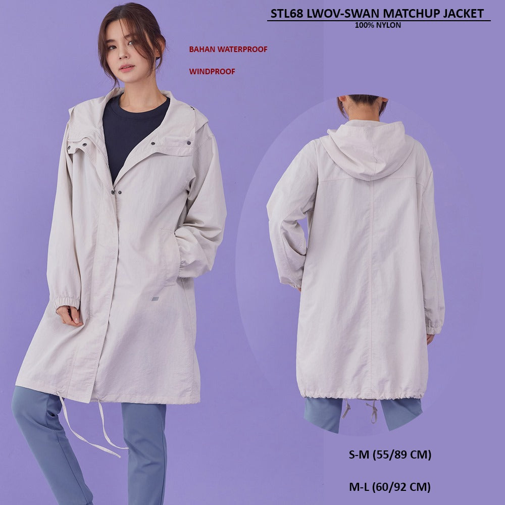 Jacket Panjang Wanita Windproof & Waterproof (STL68 LMOV MATCHUP JACKET)