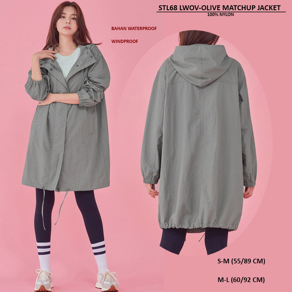 Jacket Panjang Wanita Windproof & Waterproof (STL68 LMOV MATCHUP JACKET)