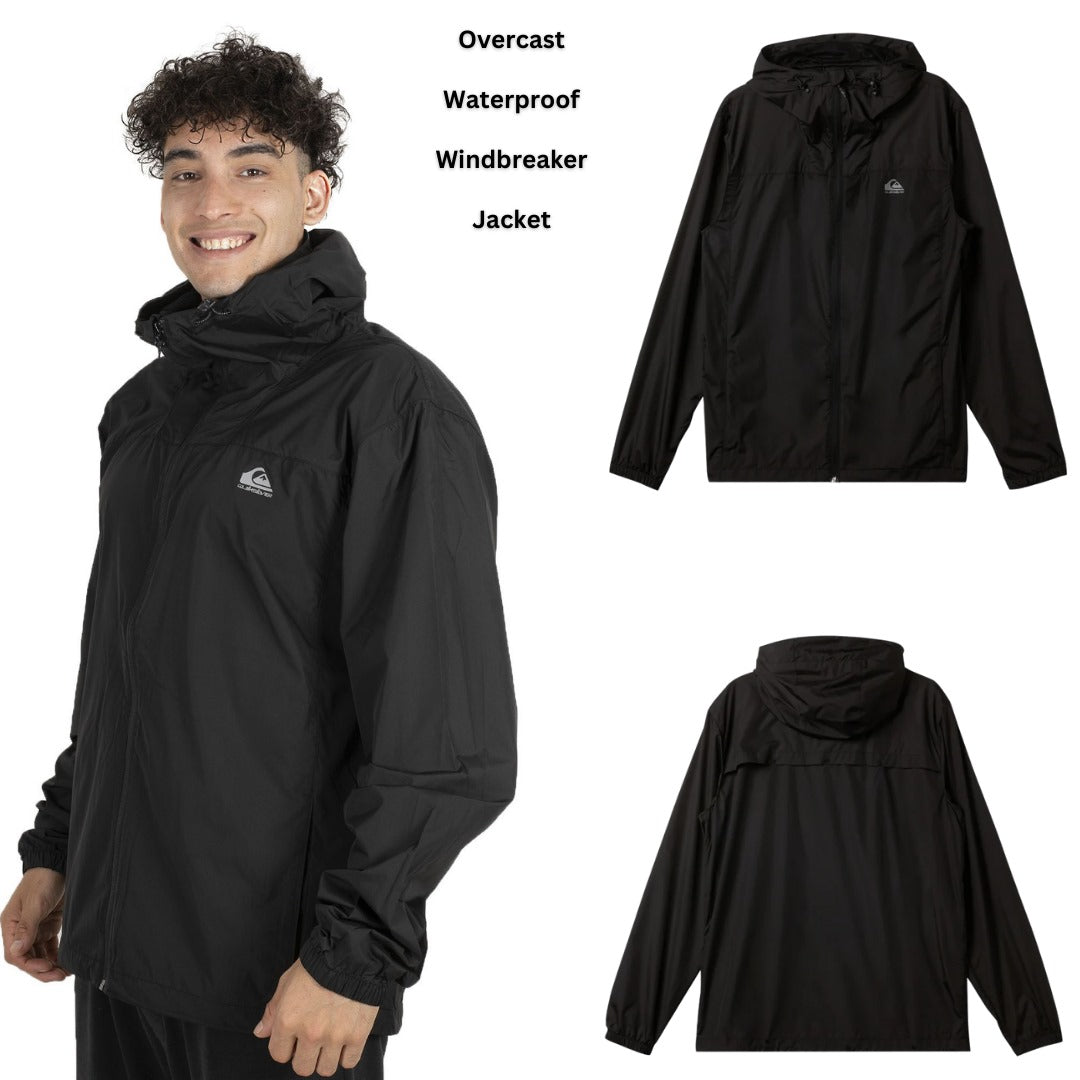 Jacket Pria Lengan Panjang Windproof & Waterproof (QKS12 OVERCAST BLACK WINDBREAKER)