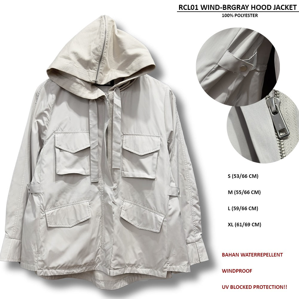 Jacket Wanita Utility Windproof & Waterrepellent (RCL01 WIND HOOD JACKET)