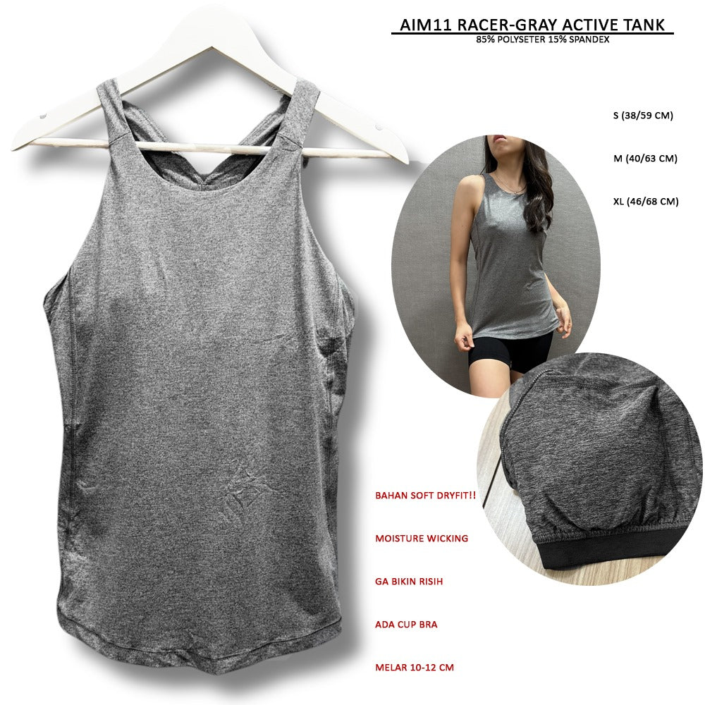 Atasan Tanktop Olahraga Wanita Soft Dryfit (AIM11 RACER ACTIVE TANK)