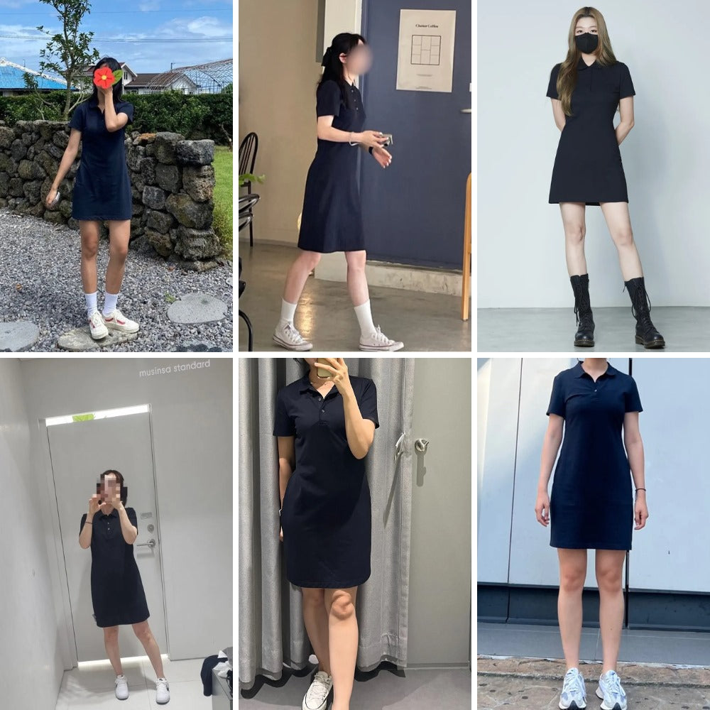 Dress Mini Polo Wanita Lengan Pendek (MNS01 PIQUE-NAVY POLO DR)