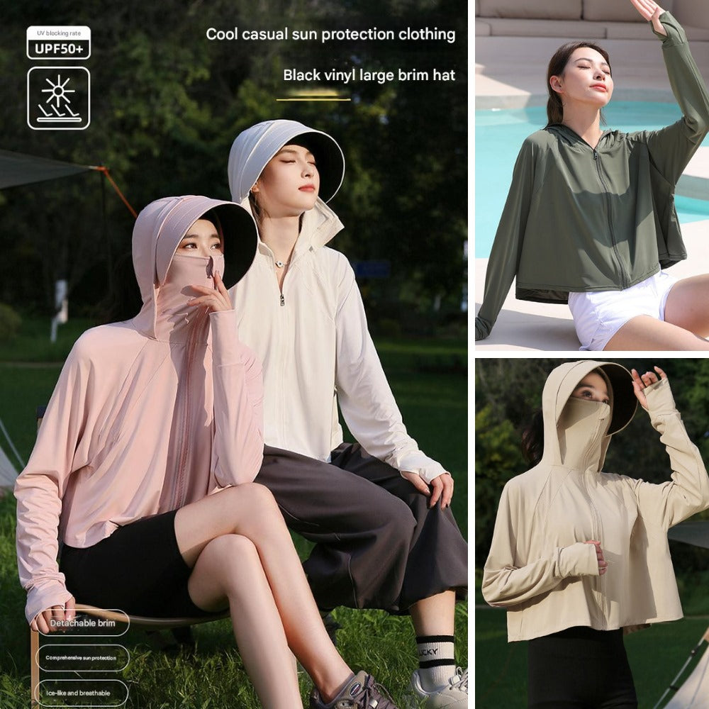 Jacket UV Wanita Lengan Panjang Waterrepellent (J06 VINYL UV JACKET)