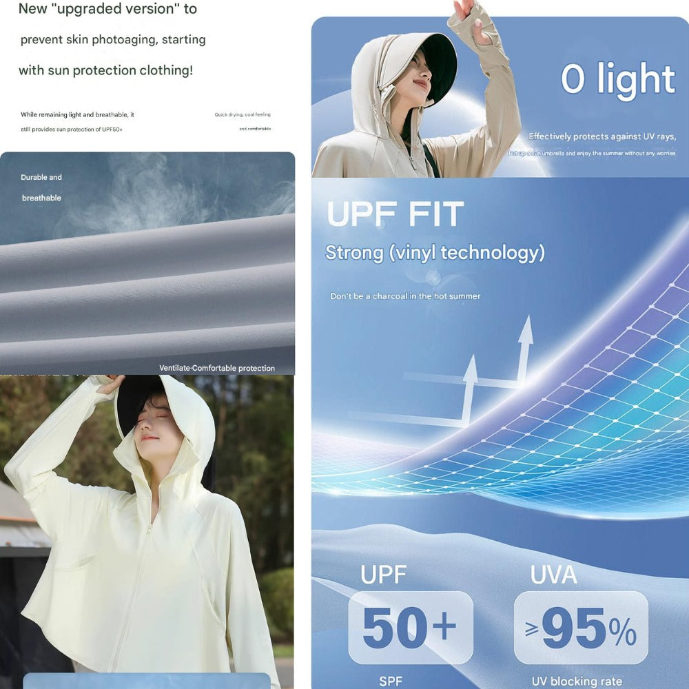 Jacket UV Wanita Lengan Panjang Waterrepellent (J06 VINYL UV JACKET)