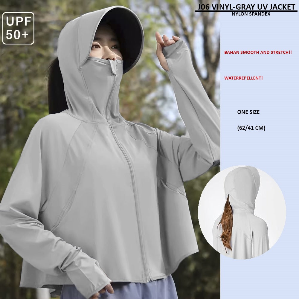 Jacket UV Wanita Lengan Panjang Waterrepellent (J06 VINYL UV JACKET)