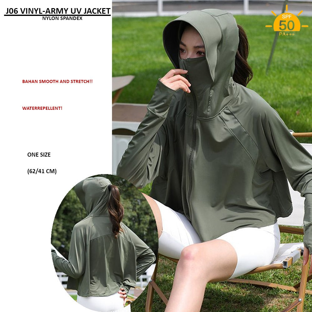 Jacket UV Wanita Lengan Panjang Waterrepellent (J06 VINYL UV JACKET)