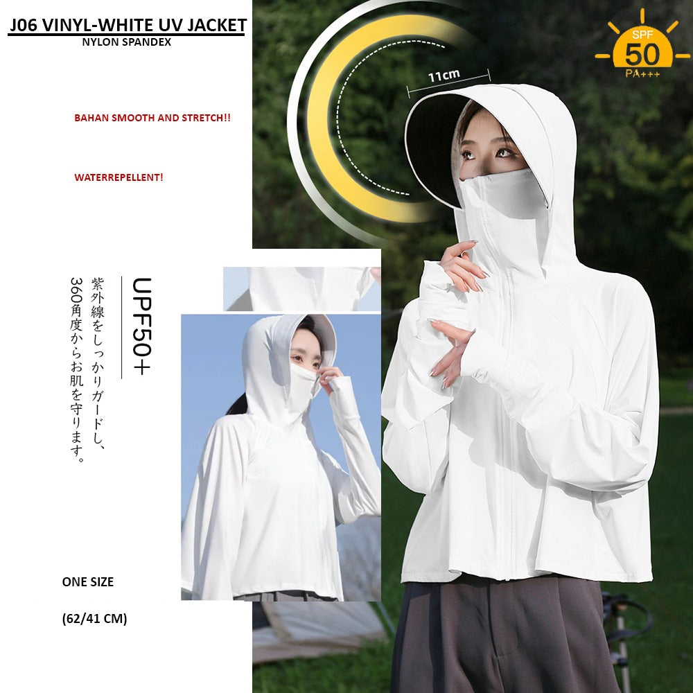 Jacket UV Wanita Lengan Panjang Waterrepellent (J06 VINYL UV JACKET)