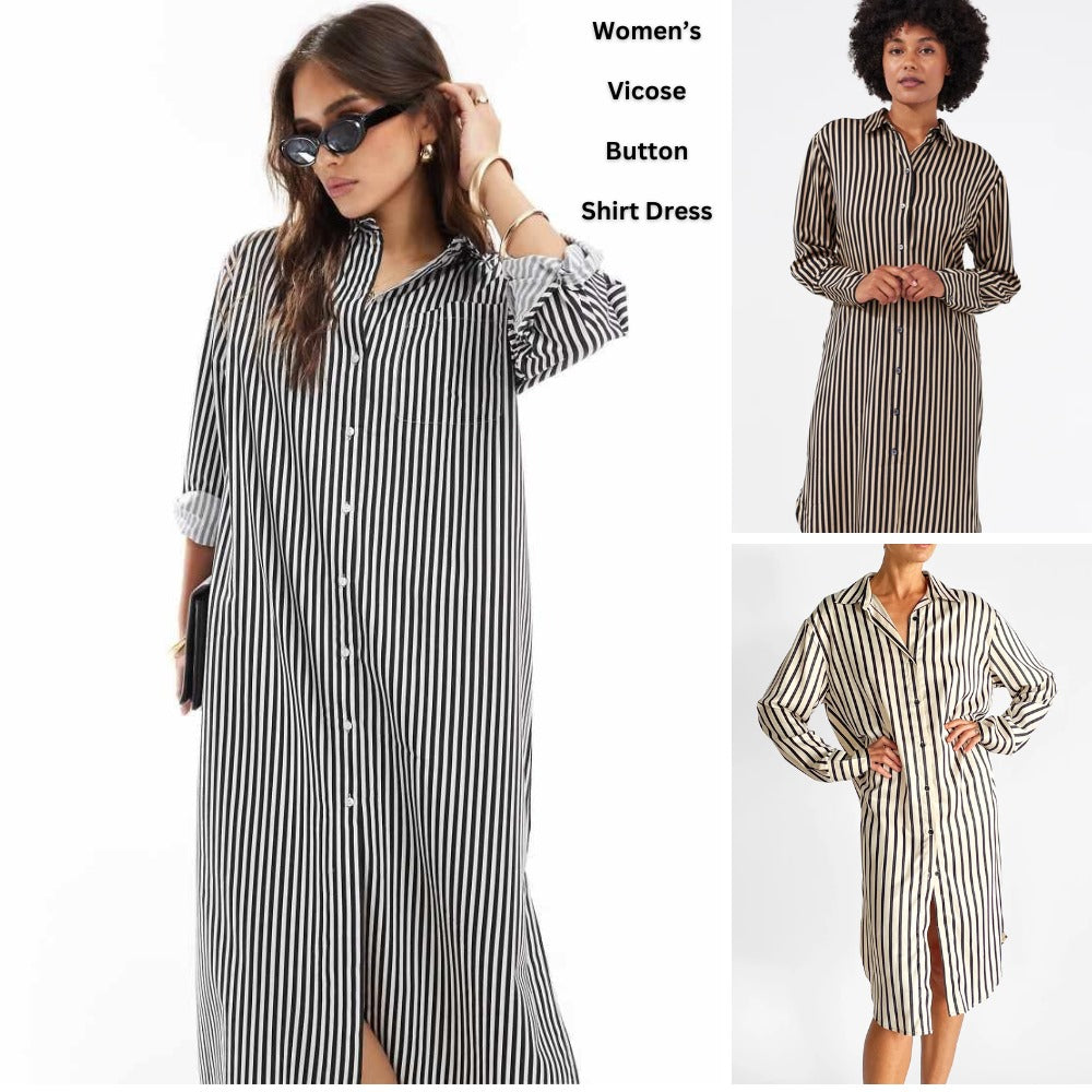 Dress Midi Wanita Lengan Panjang (ZR60 MIDI SHIRT DRESS)