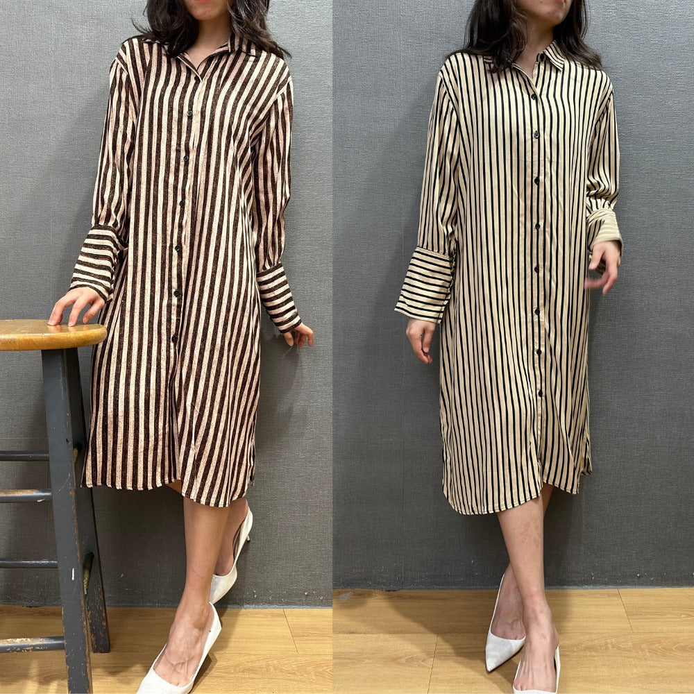 Dress Midi Wanita Lengan Panjang (ZR60 MIDI SHIRT DRESS)