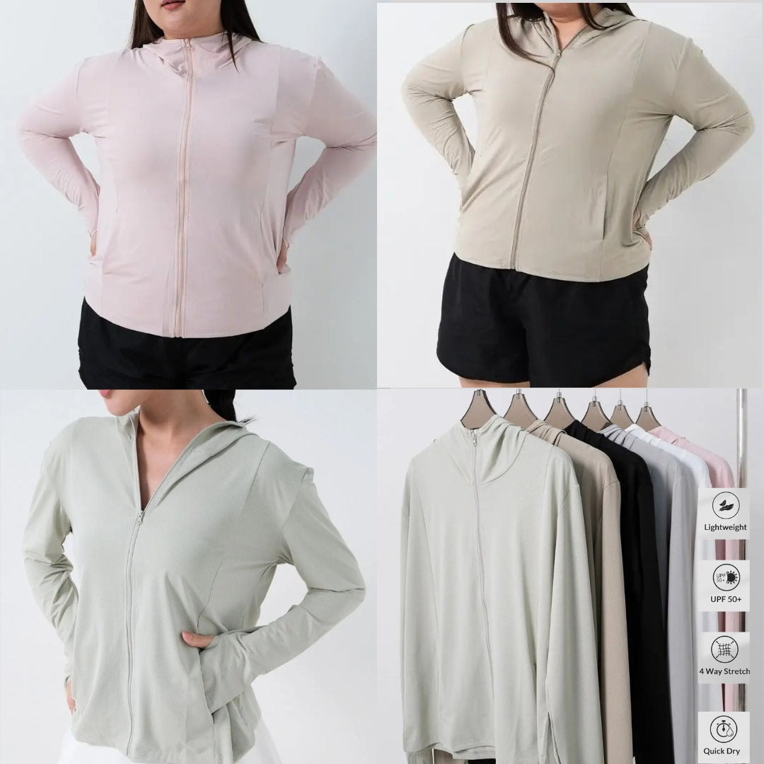 Jacket Wanita Lengan Panjang Stretch Waterepellent (J09 UV HOOD JACKET)