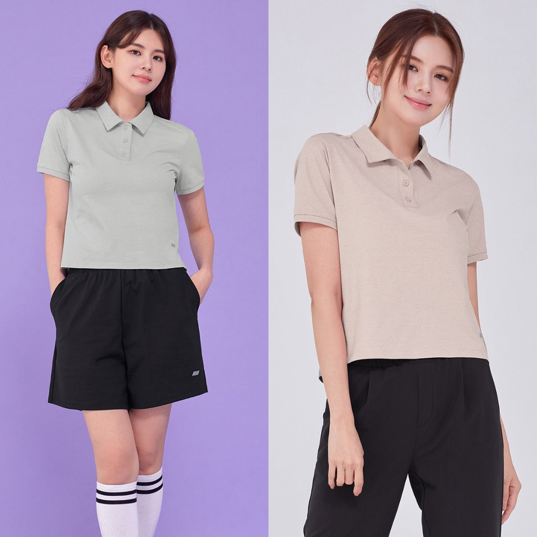 Kaos Polo Wanita Lengan Pendek (STL99 COLLAR SEMI CROP)