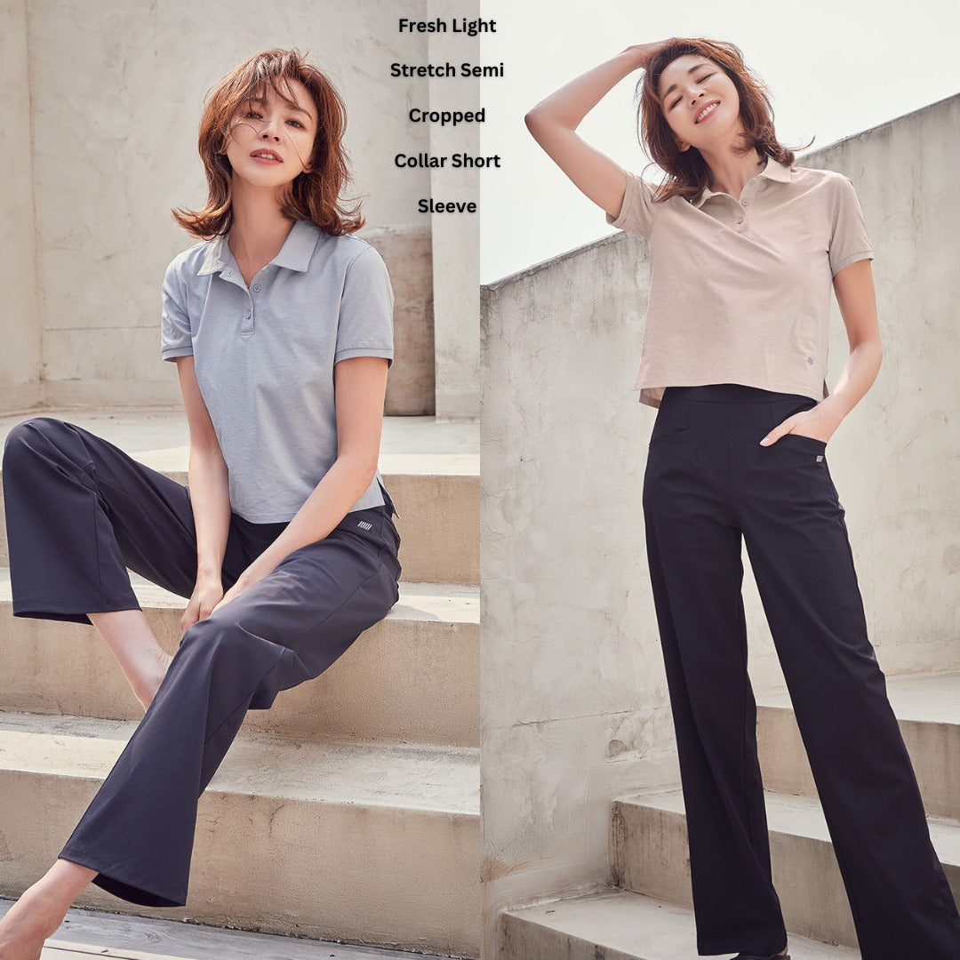 Kaos Polo Wanita Lengan Pendek (STL99 COLLAR SEMI CROP)