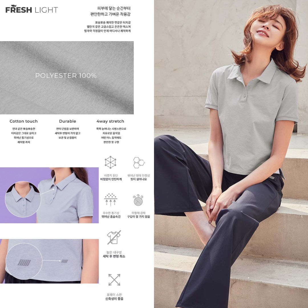 Kaos Polo Wanita Lengan Pendek (STL99 COLLAR SEMI CROP)