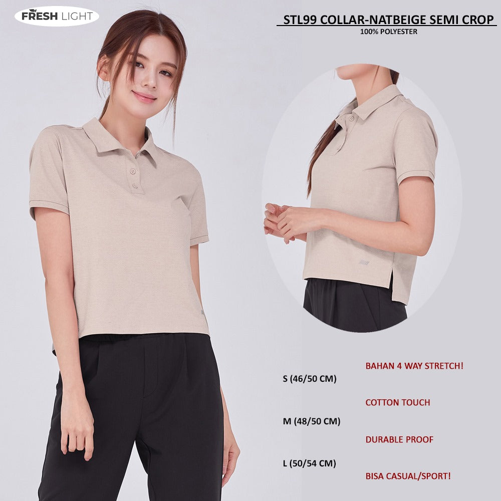 Kaos Polo Wanita Lengan Pendek (STL99 COLLAR SEMI CROP)