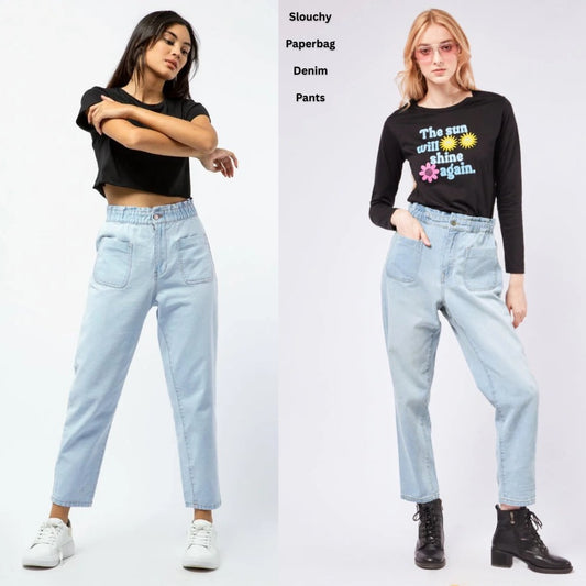 Celana Panjang Jeans Wanita Highwaist (CLB06 SLOUCHY LTDENIM PANTS)