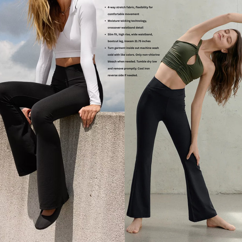 Celana Panjang Bootcut Wanita (AERP107 CROSSOVER BLACK BOOTCUT)